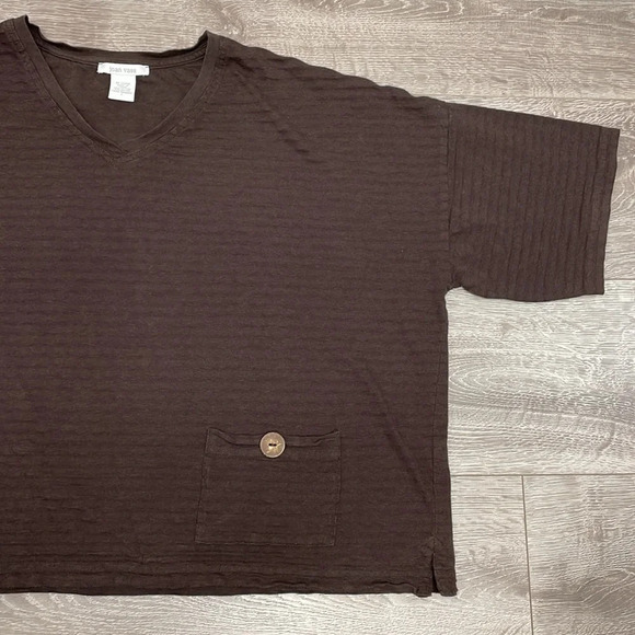 Joan Vass Oversized Knit Short Sleeve Top Brown Size 1 (US 8-10) - Picture 5 of 15